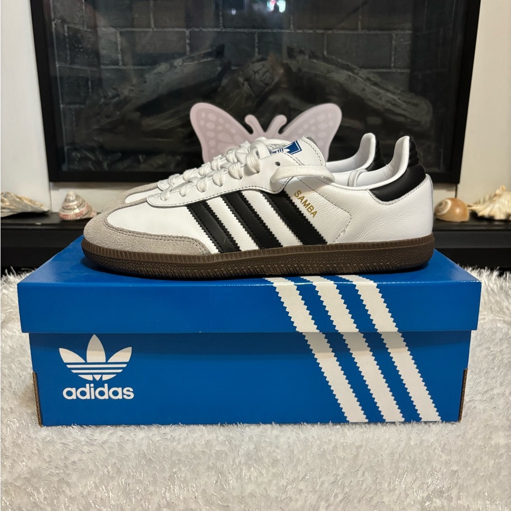 Adidas Samba White and Black Shoes